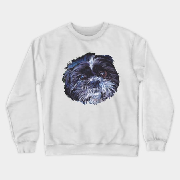 Shih Tzu Fine Art Painting Crewneck Sweatshirt by LASHEPARD